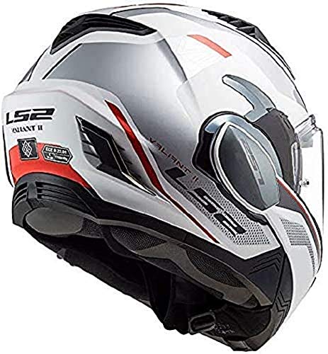 LS2, Valiant II HUB Modular Motorcycle Helmet White Grey XS